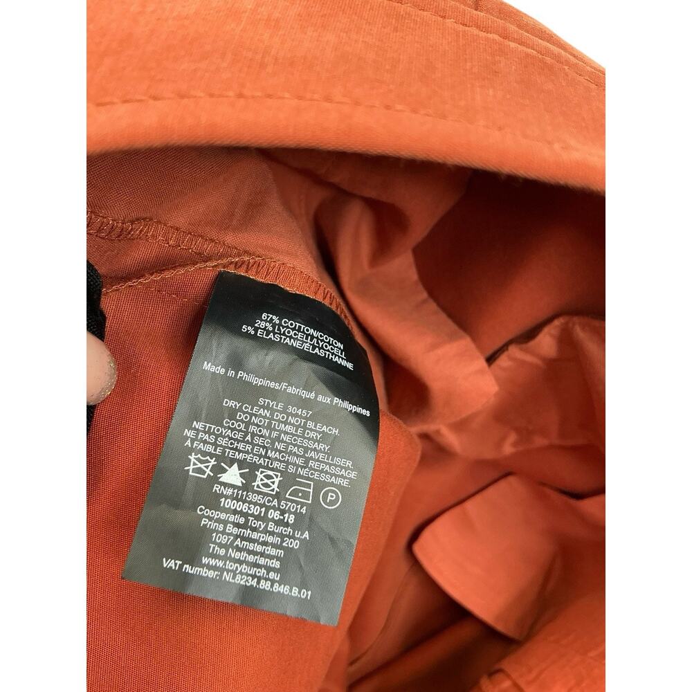Tory Burch Zip Pocket Dress Pants Women’s Size 2 Burnt Orange - Picture 12 of 14